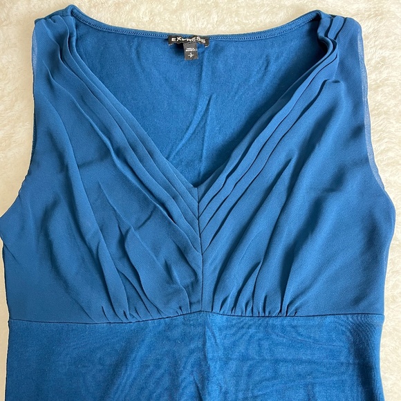 Express Dark Turquoise Blue Top - Picture 2 of 3
